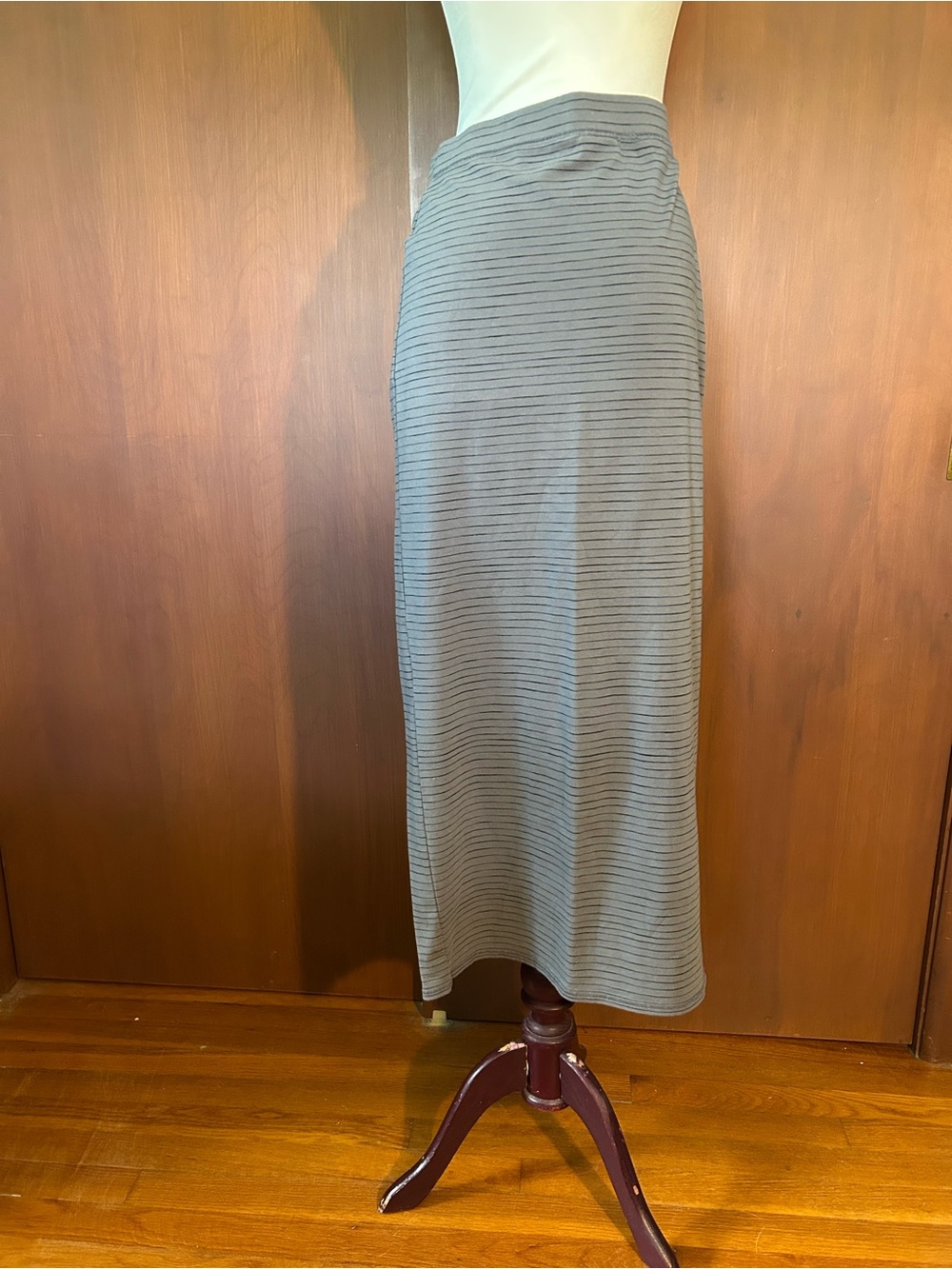 Life Is Good Gray Pinstriped Long Skirt